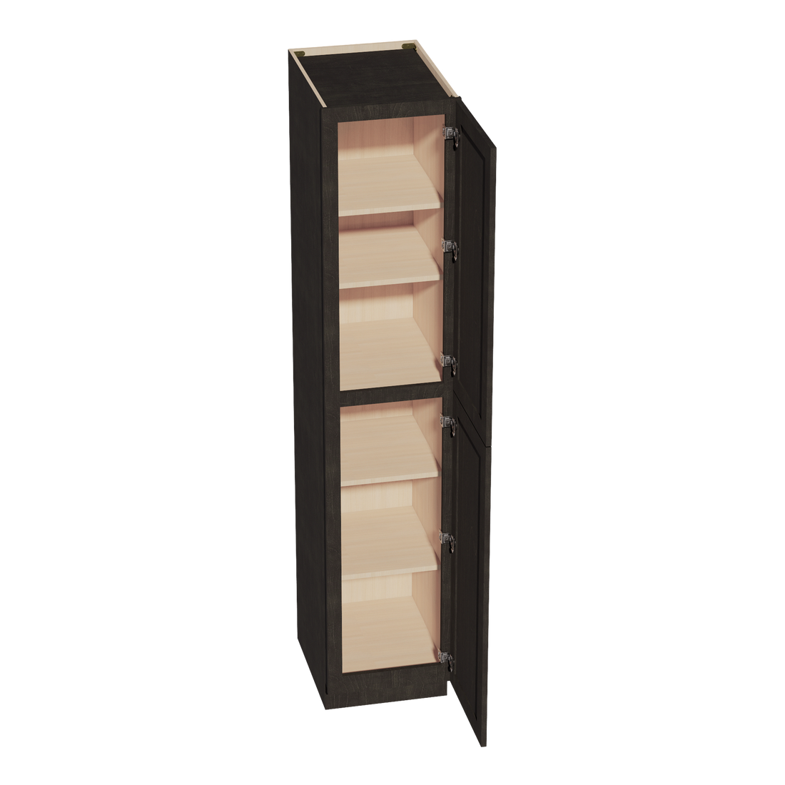 HG-TP1890: Dark Gray Shaker 18"W x 90"H x 24"D 2 Doors & 5 Shelves Tall Shelf Pantry Cabinets