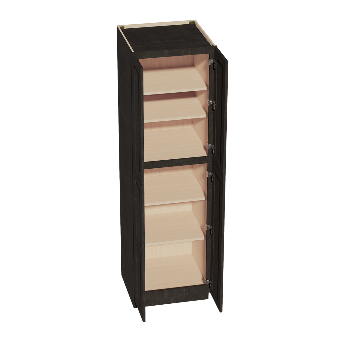 HG-TP2484: Dark Gray Shaker 24"W x 84"H x 24"D 5 Door & 5 Shelves Tall Shelf Pantry Cabinets