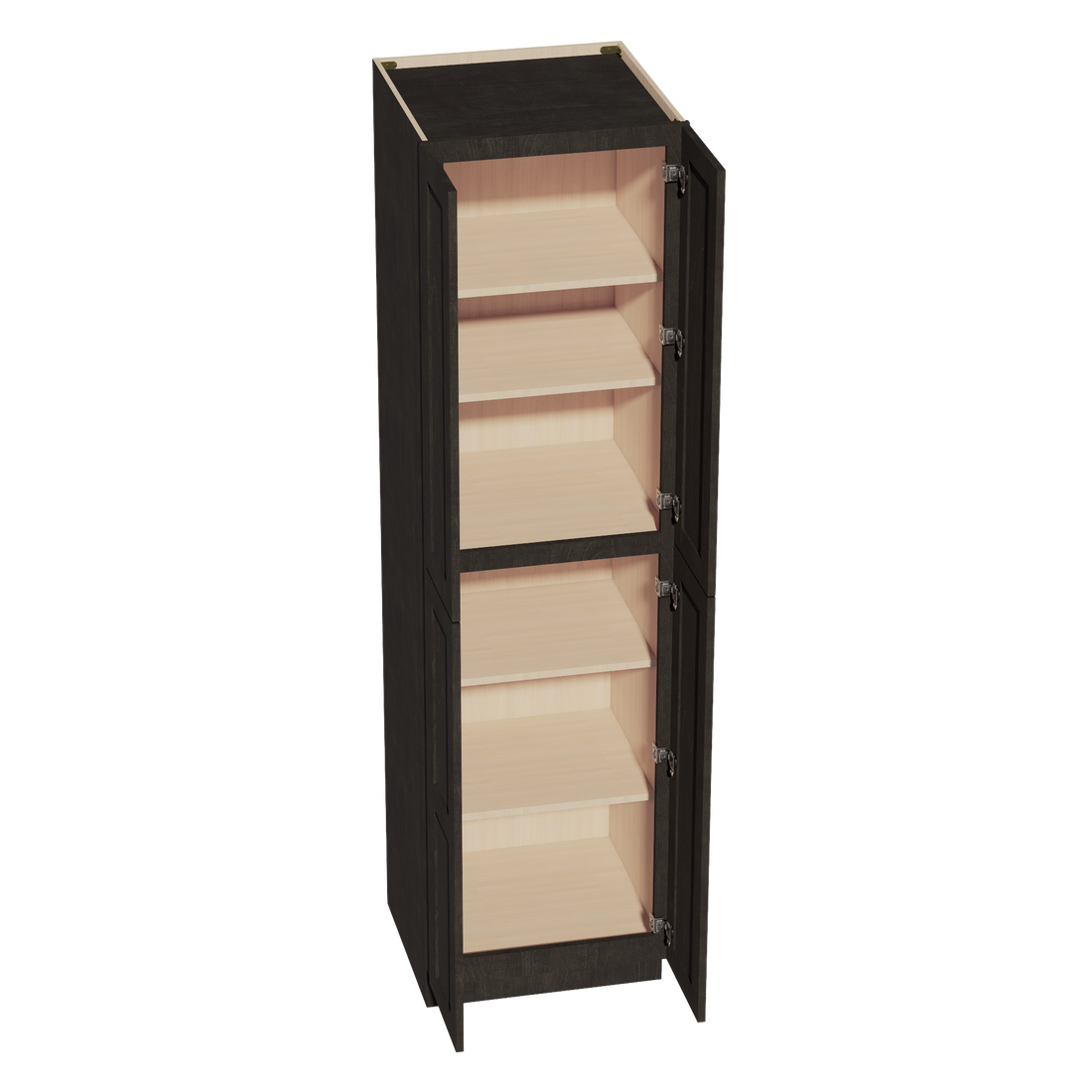 HG-TP2490: Dark Gray Shaker 24"W x 90"H x 24"D 4 Door & 5 Shelves Tall Shelf Pantry Cabinets