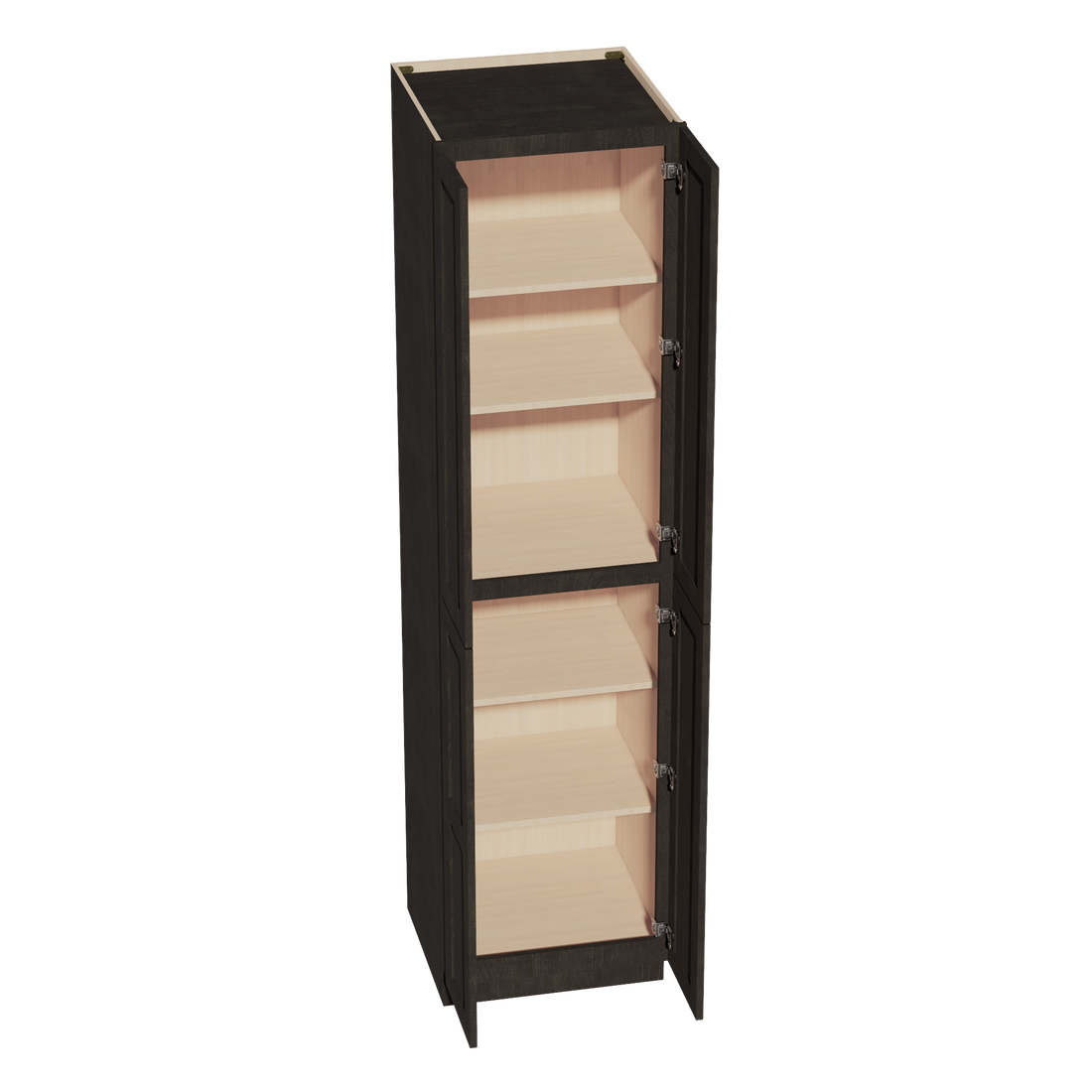 HG-TP2496: Dark Gray Shaker 24"W x 96"H x 24"D 4 Door & 6 Shelves Tall Shelf Pantry Cabinets