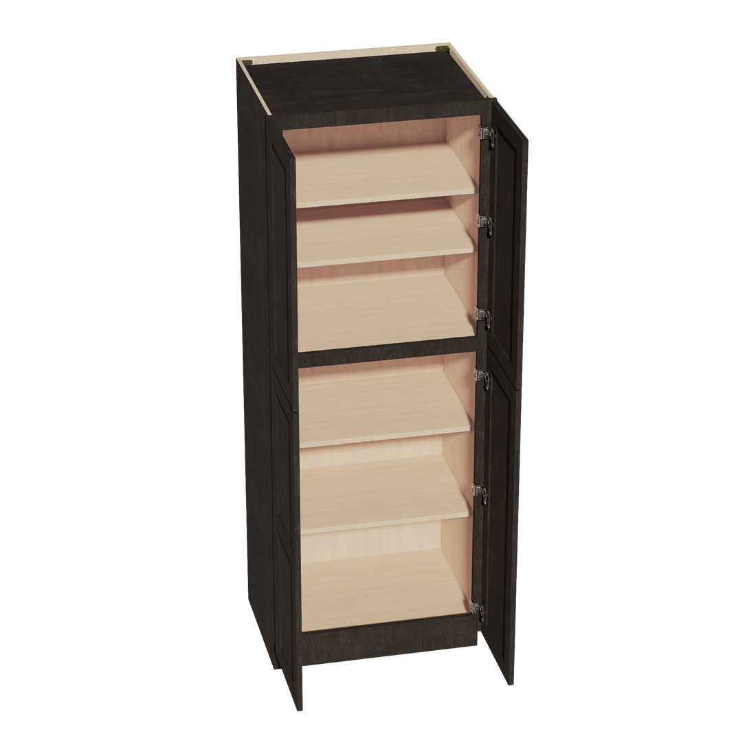 HG-TP3084: Dark Gray Shaker 30"W x 84"H x 24"D 4 Door & 5 Shelves Tall Shelf Pantry Cabinets