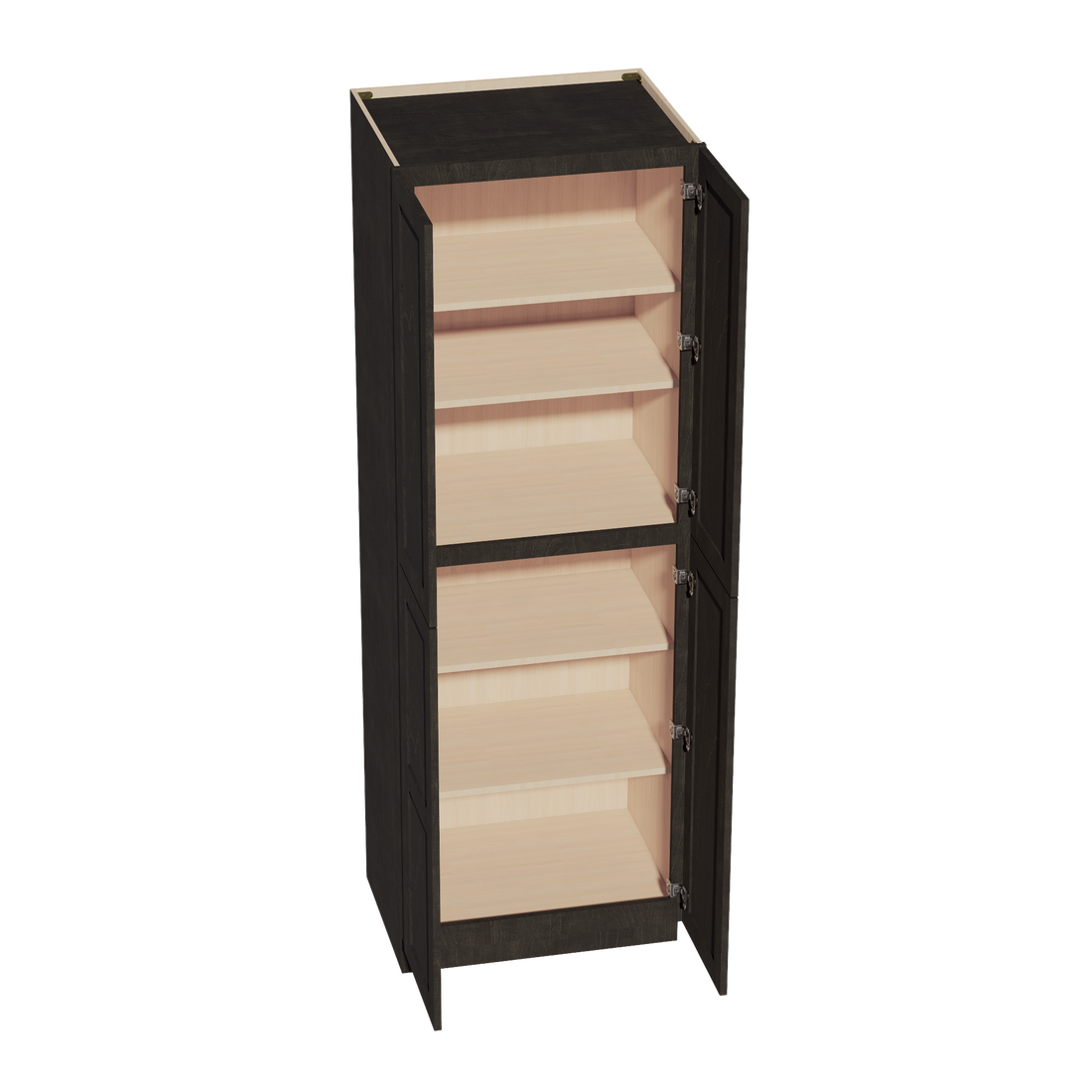 HG-TP3090: Dark Gray Shaker 30"W x 90"H x 24"D 4 Door & 5 Shelves Tall Shelf Pantry Cabinets