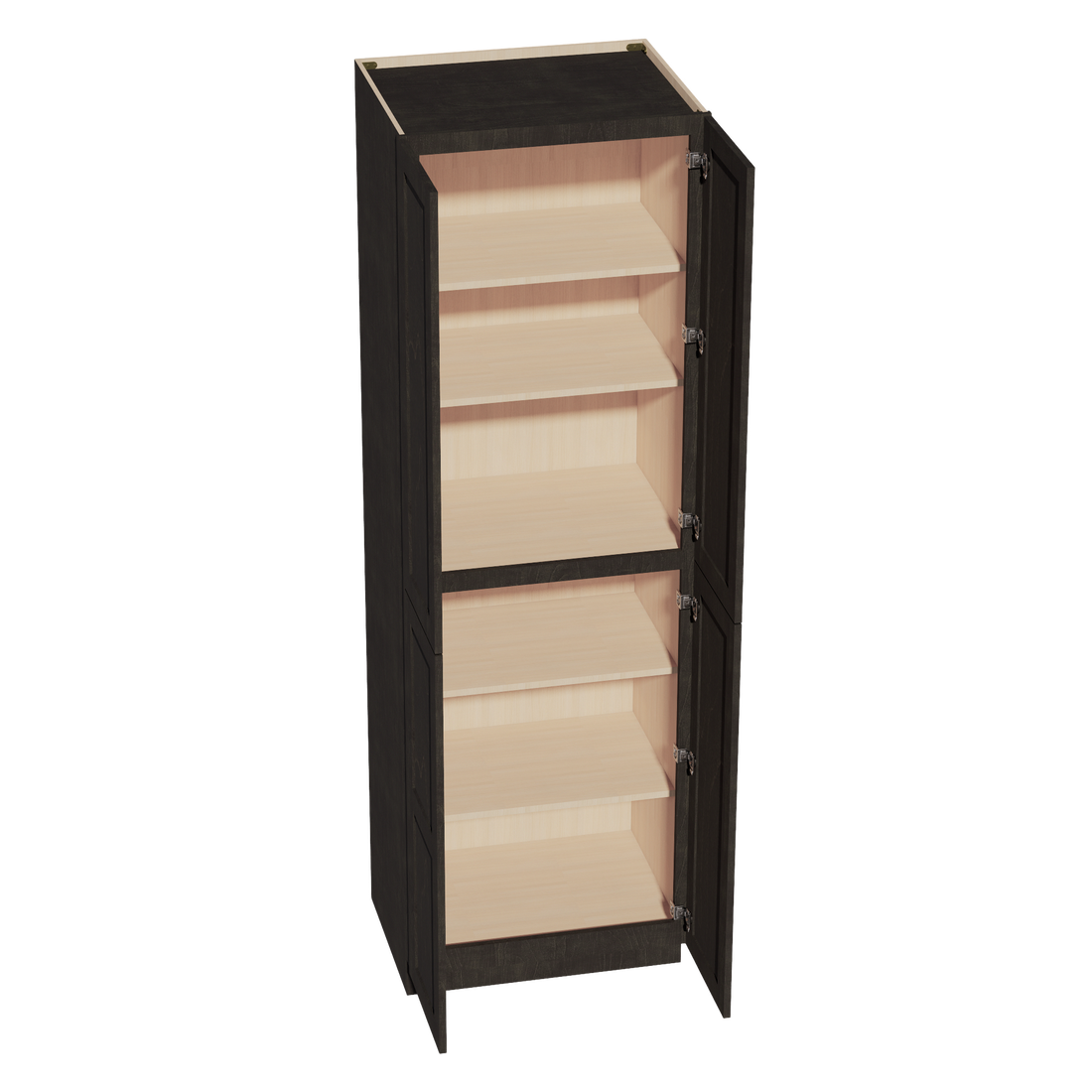 HG-TP3096: Dark Gray Shaker 30"W x 96"H x 24"D 2 Doors & 6 Shelves Tall Shelf Pantry Cabinets