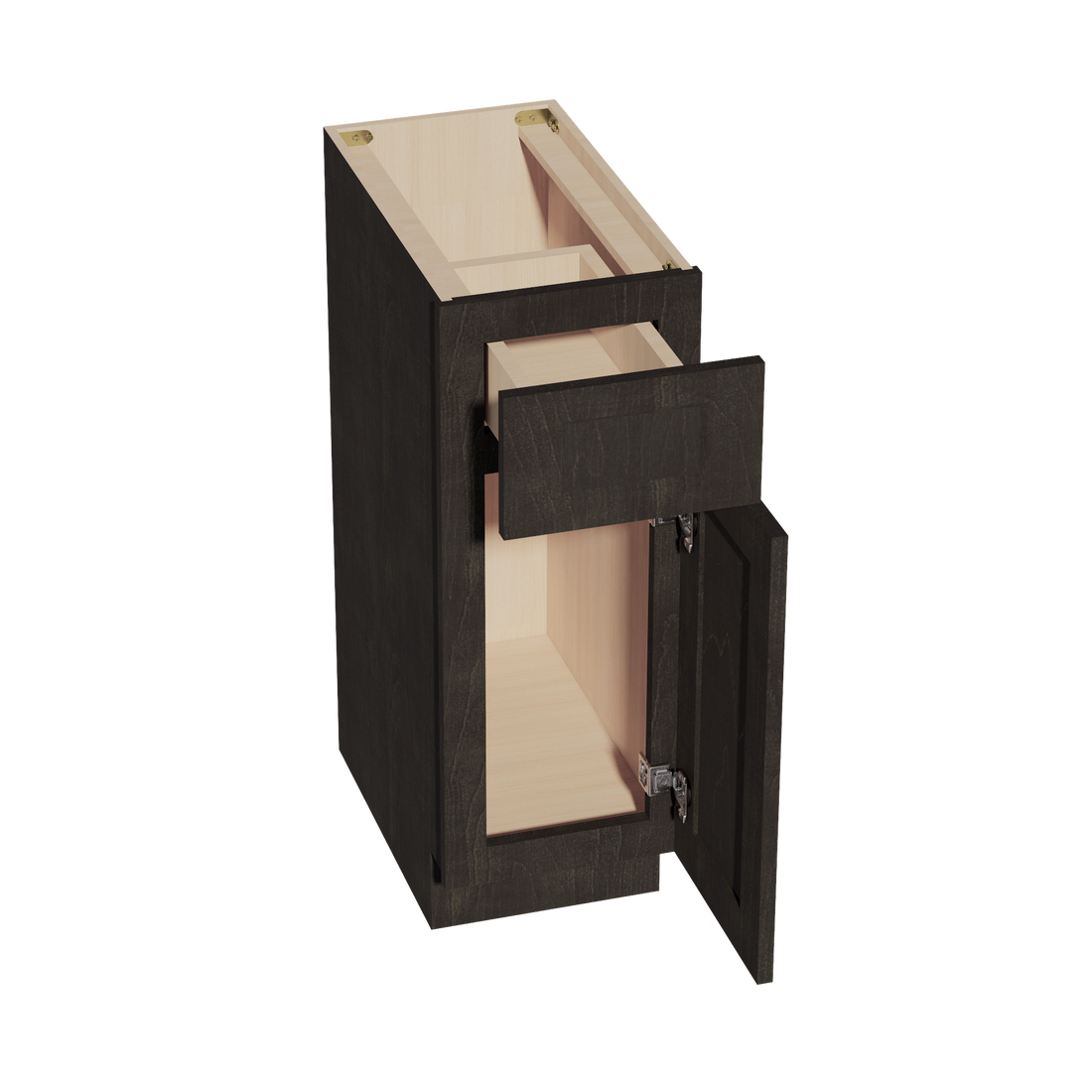HG-VB1221: Dark Gray Shaker 12"W x 34-1/2"H x 21"D 1 Door & 1 Drawer Single Door Vanity Base Cabinets