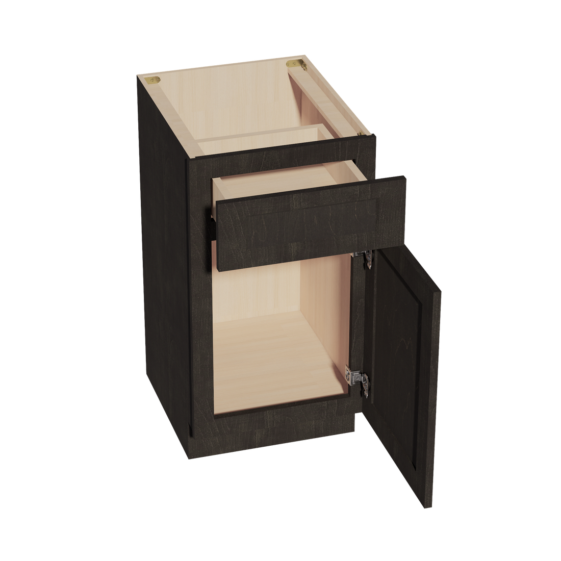 HG-VB1821: Dark Gray Shaker 18"W x 34-1/2"H x 21"D 1 Door & 1 Drawer Single Door Vanity Base Cabinets
