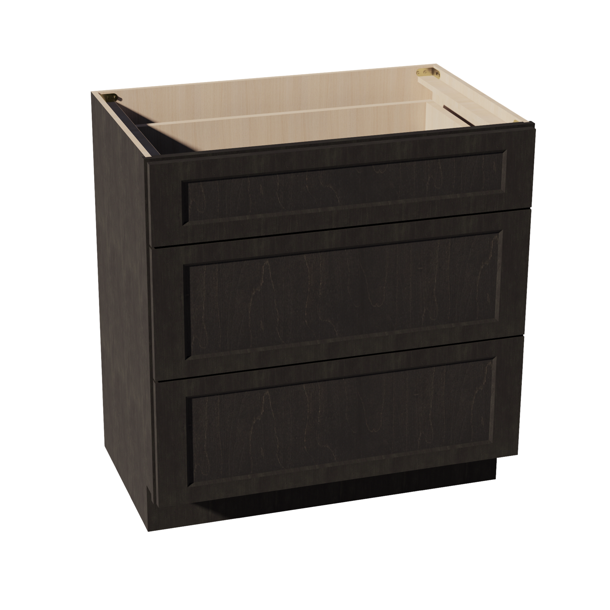 HG-VDB3321: Dark Gray Shaker 33"W x 34-1/2"H x 21"D  3 Drawers Vanity Base Cabinets