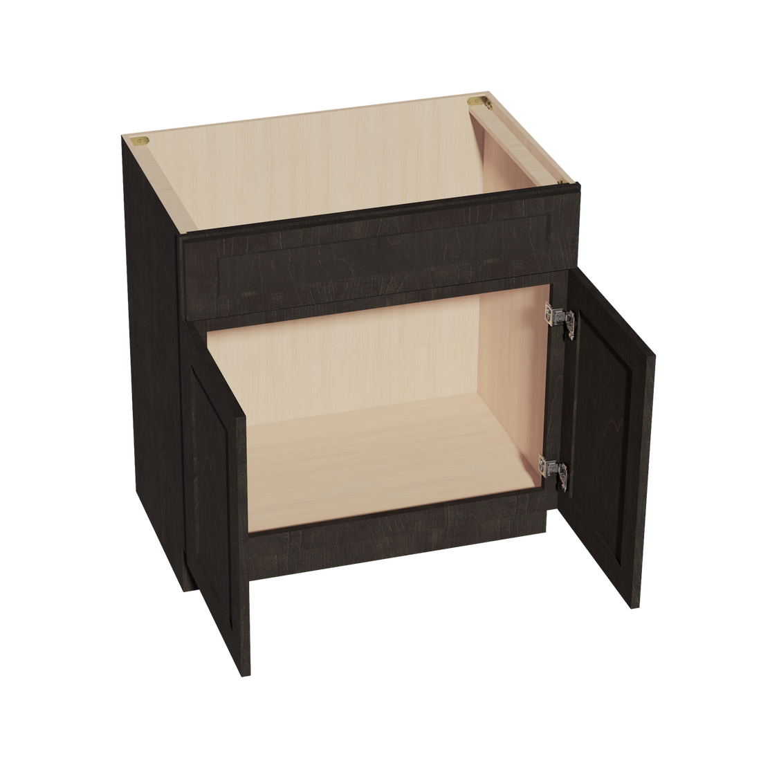 HG-VSB3321: Dark Gray Shaker 33"W x 34-1/2"H x 21"D 2 Doors & 1 False Drawer Vanity Sink Base Cabinets