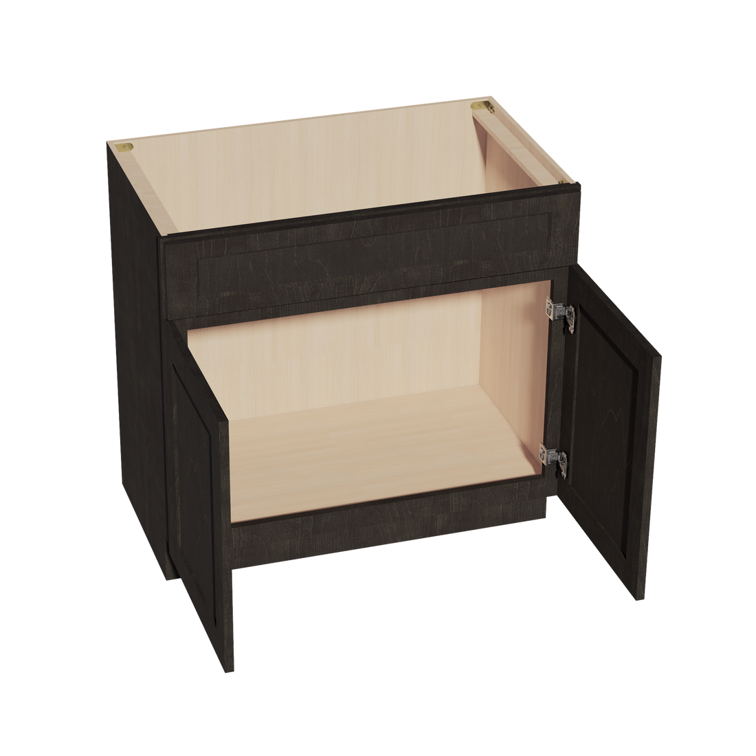 HG-VSB3621: Dark Gray Shaker 36"W x 34-1/2"H x 21"D 2 Doors & 1 False Drawer Vanity Sink Base Cabinets