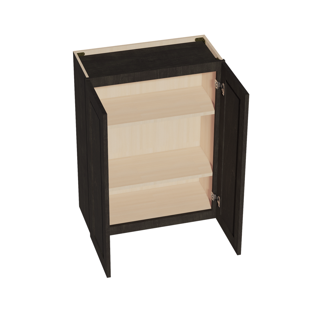HG-W2736: Dark Gray Shaker 27"W x 36"H 2 Doors & 2 Shelves Standard Wall Cabinet