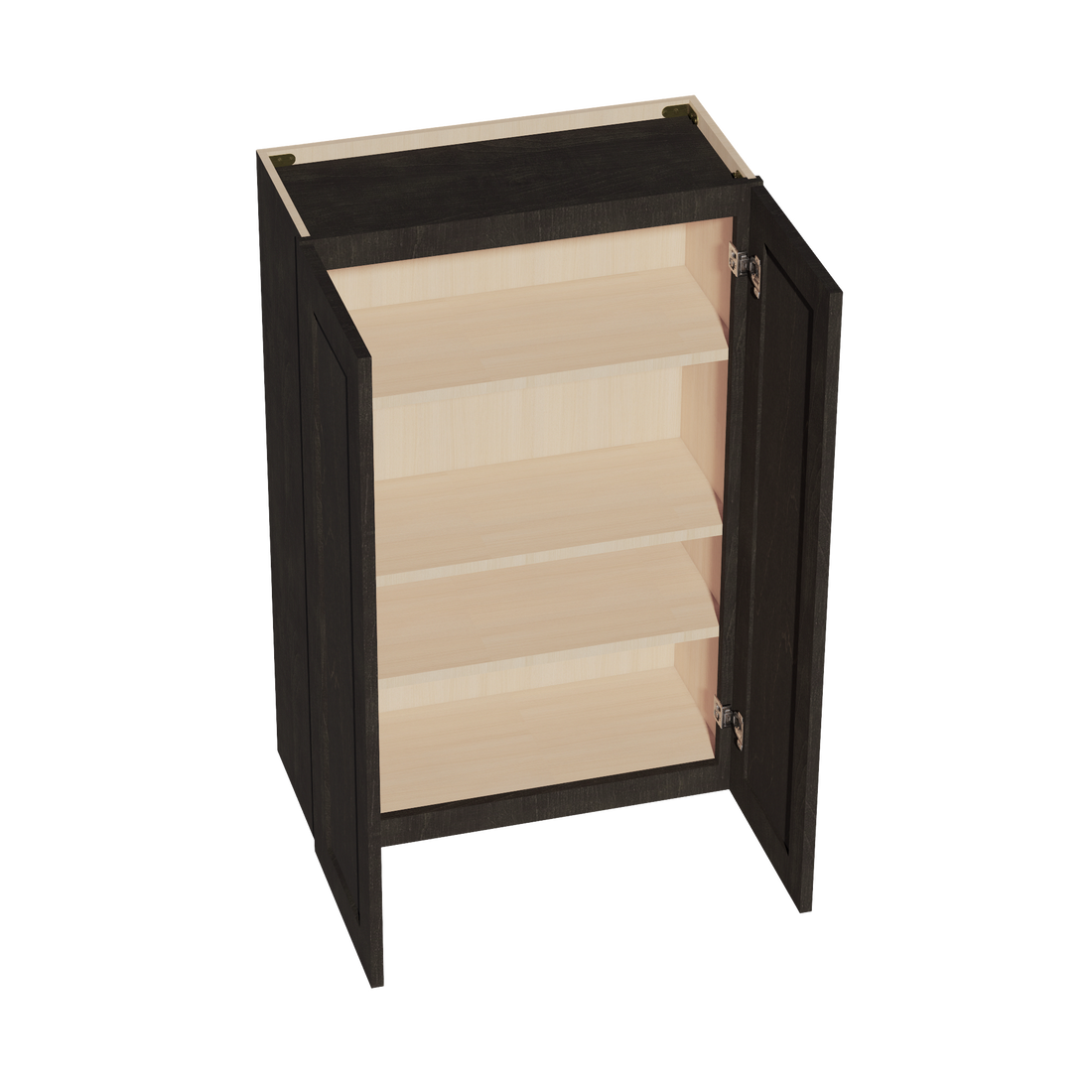 HG-W2742: Dark Gray Shaker 27"W x 42"H 2 Doors & 3 Shelves Standard Wall Cabinet