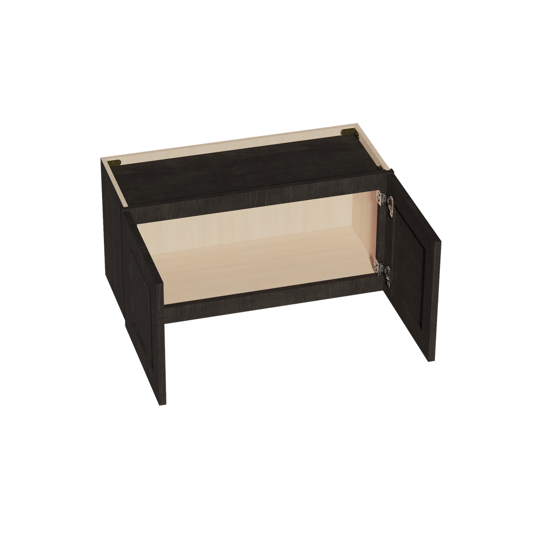 HG-W3015: Dark Gray Shaker 30"W x 15"H 2 Doors Standard Wall Bridge Cabinet
