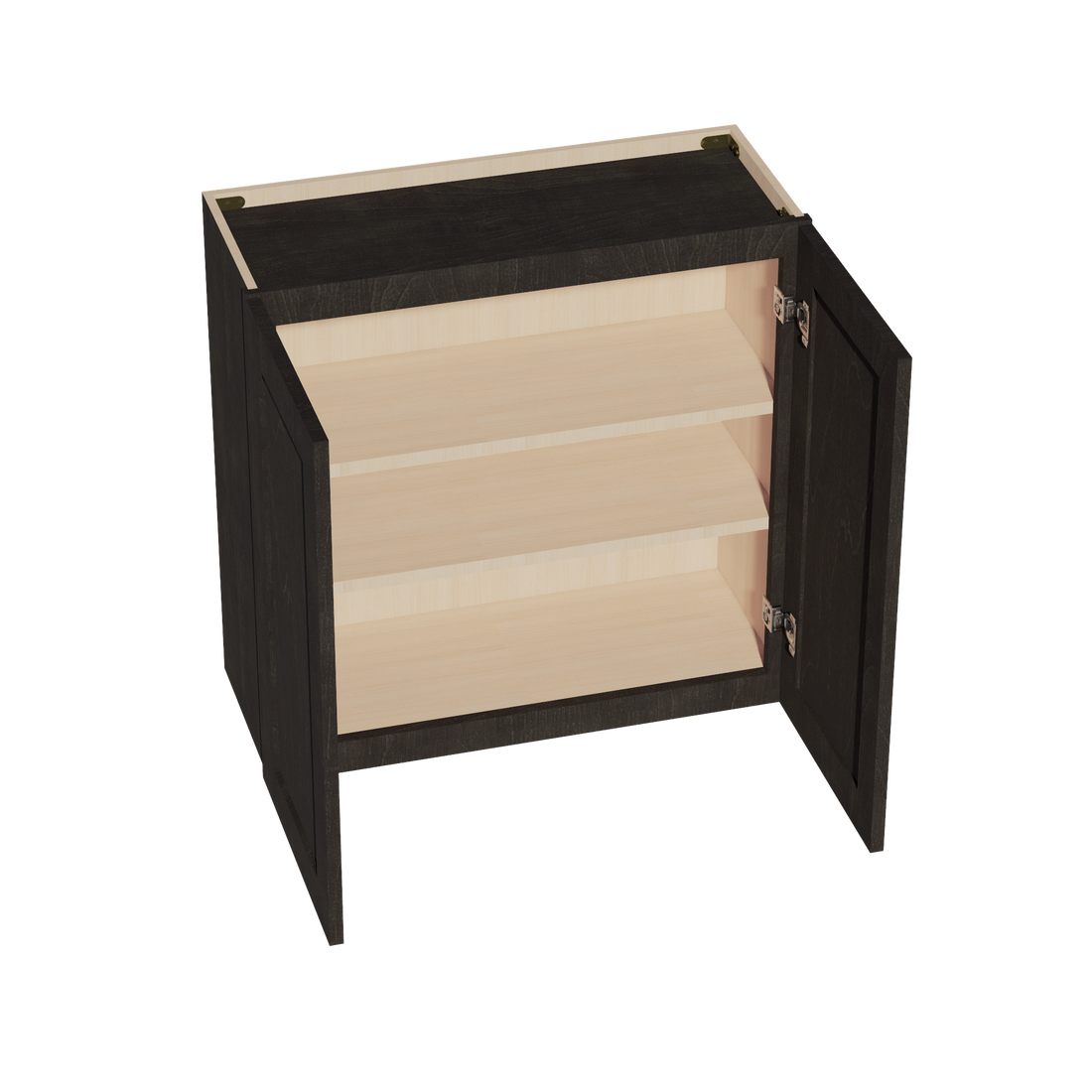 HG-W3030: Dark Gray Shaker 30"W x 30"H 2 Doors & 2 Shelves Standard Wall Cabinet