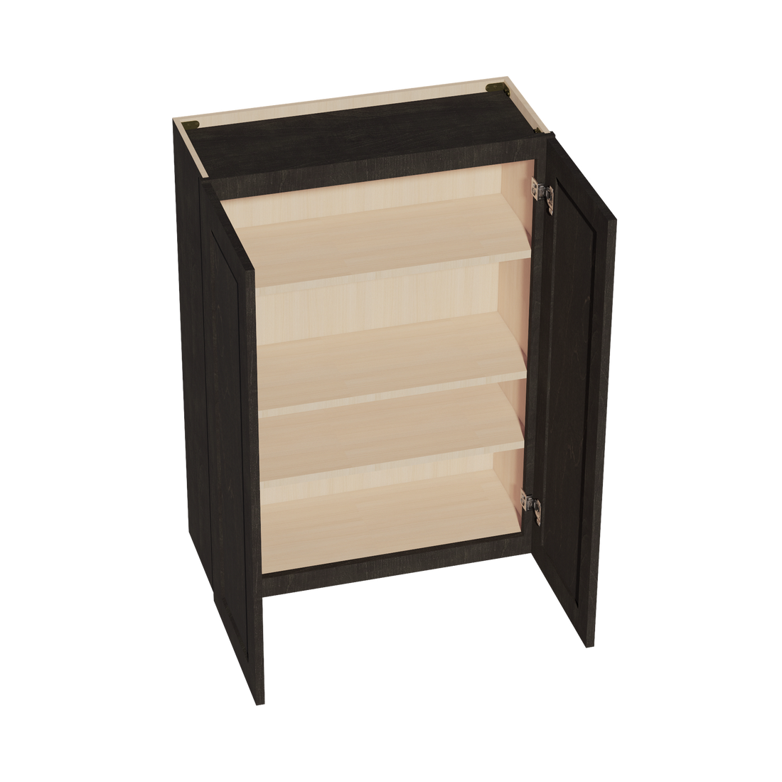 HG-W3042: Dark Gray Shaker 30"W x 42"H 2 Doors & 3 Shelves Standard Wall Cabinet