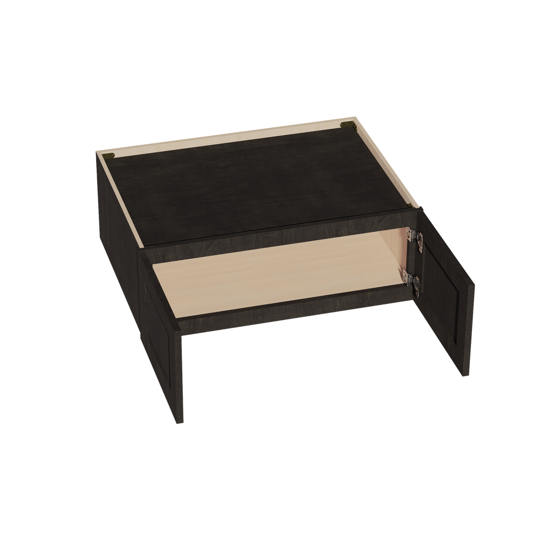 HG-W331224: Dark Gray Shaker 33"W x 12"H x 24"D 2 Doors Standard Bridge Wall Cabinet