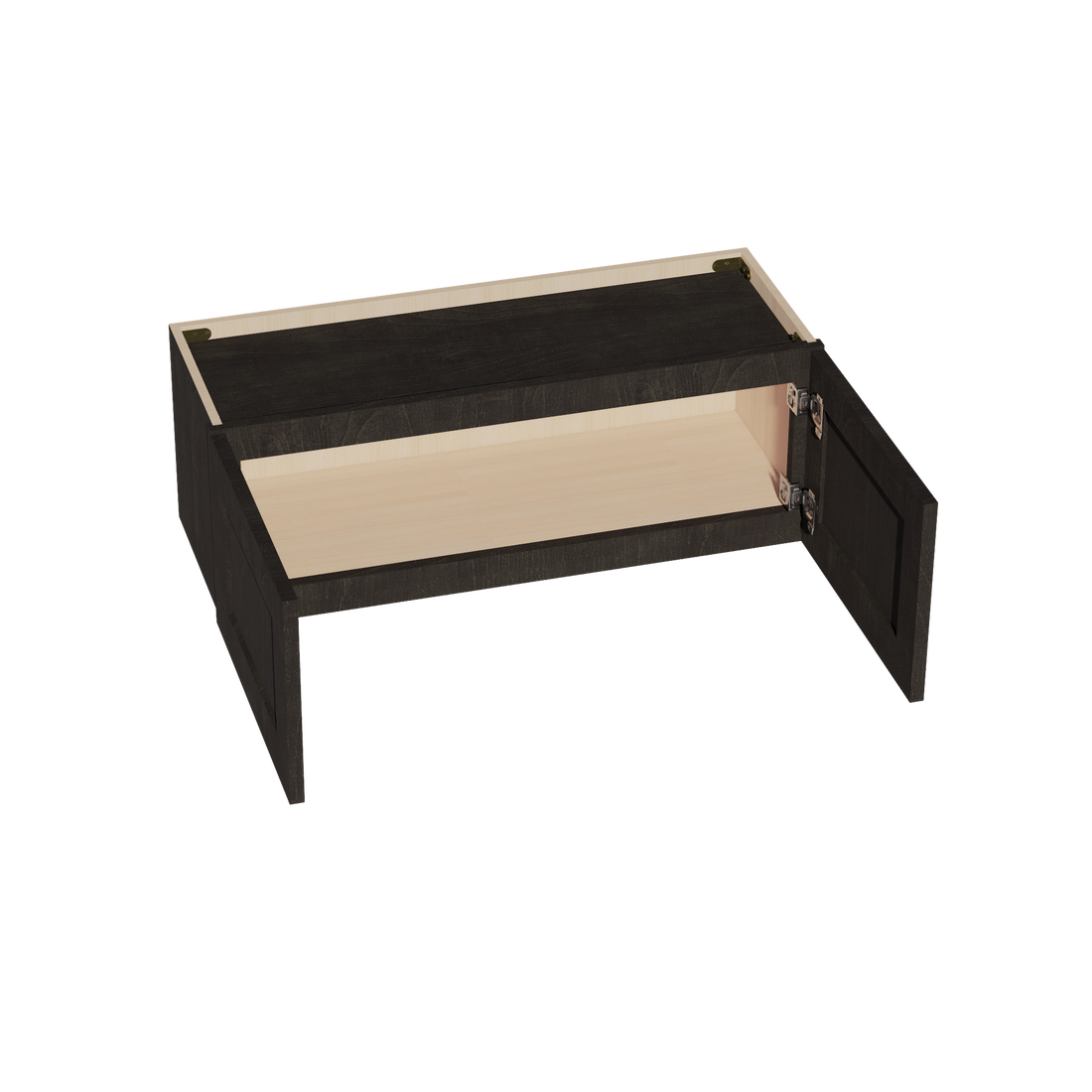 HG-W3312: Dark Gray Shaker 33"W x 12"H 2 Doors Standard Wall Bridge Cabinet