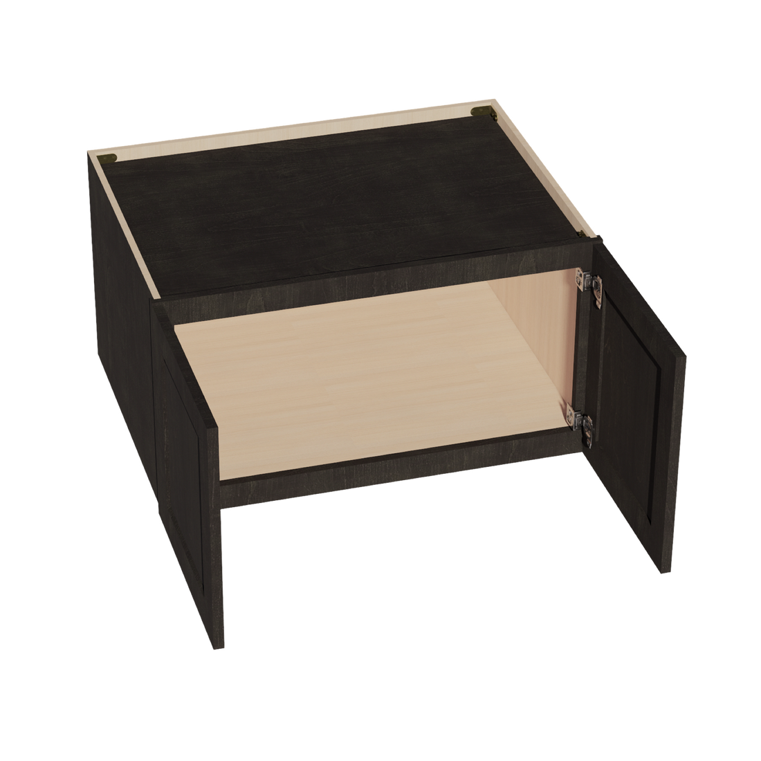 HG-W331824: Dark Gray Shaker 33"W x 18"H x 24"D 2 Doors Standard Bridge Wall Cabinet