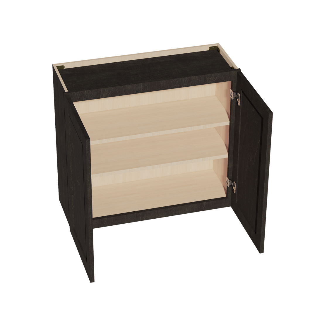 HG-W3330: Dark Gray Shaker 33"W x 30"H 2 Doors & 2 Shelves Standard Wall Cabinet