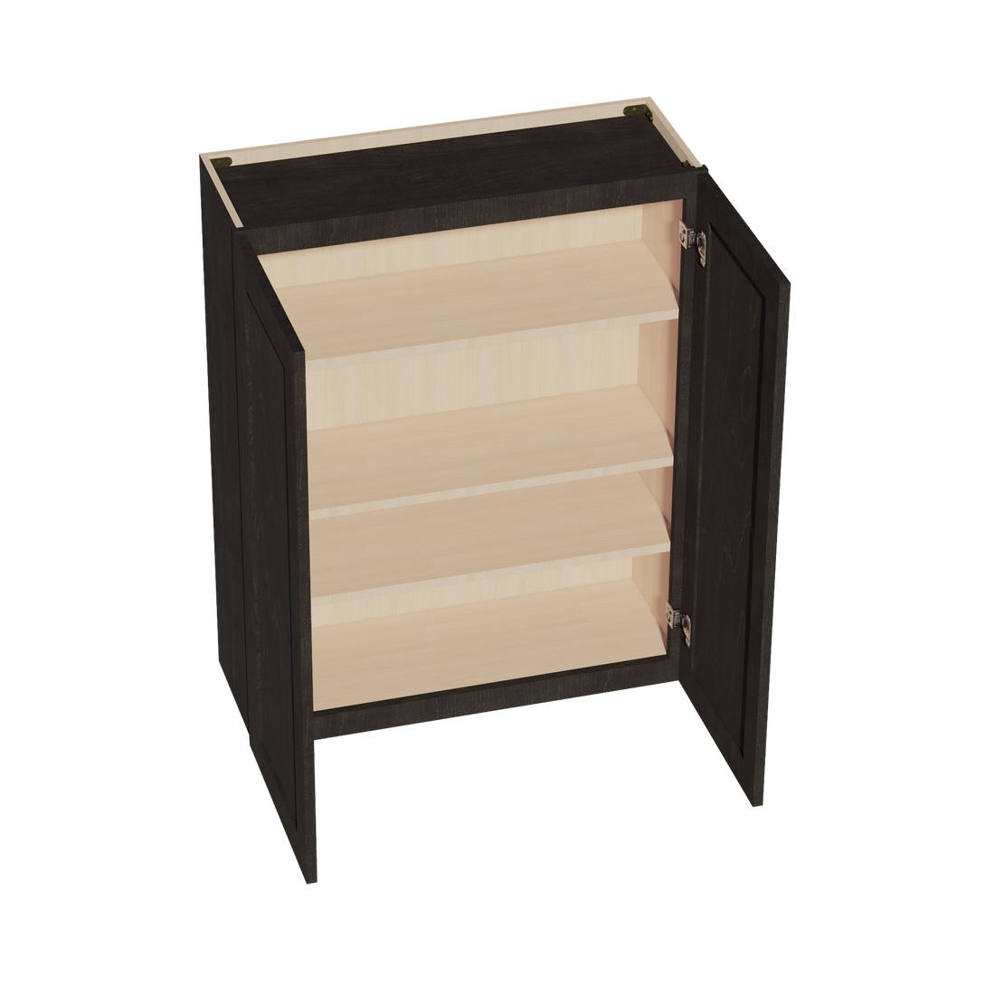 HG-W3342: Dark Gray Shaker 33"W x 42"H 2 Doors & 3 Shelves Standard Wall Cabinet