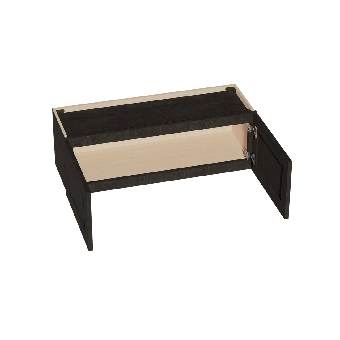 HG-W3612: Dark Gray Shaker 36"W x 12"H 2 Doors Standard Wall Bridge Cabinet