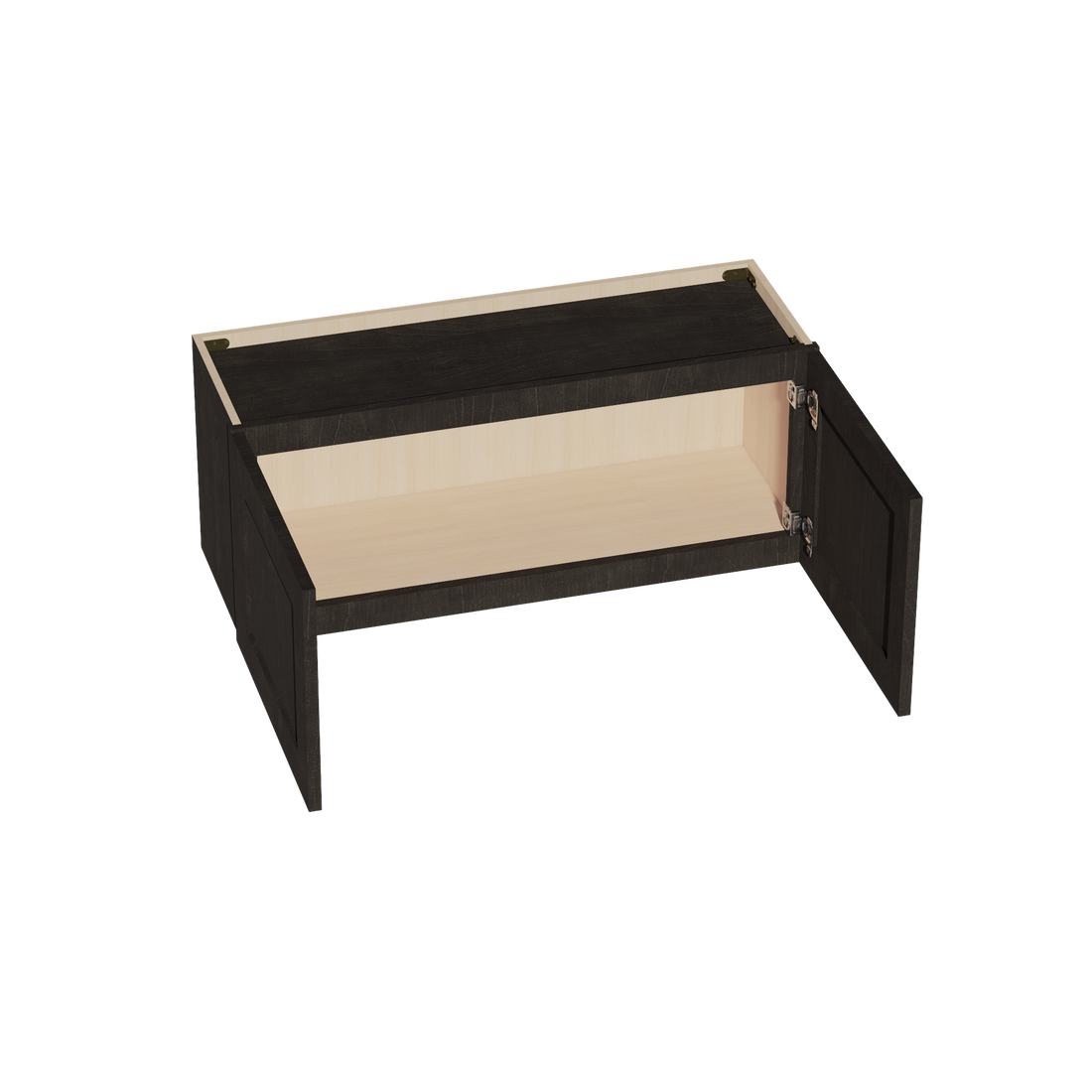 HG-W3615: Dark Gray Shaker 36"W x 15"H 2 Doors Standard Wall Bridge Cabinet