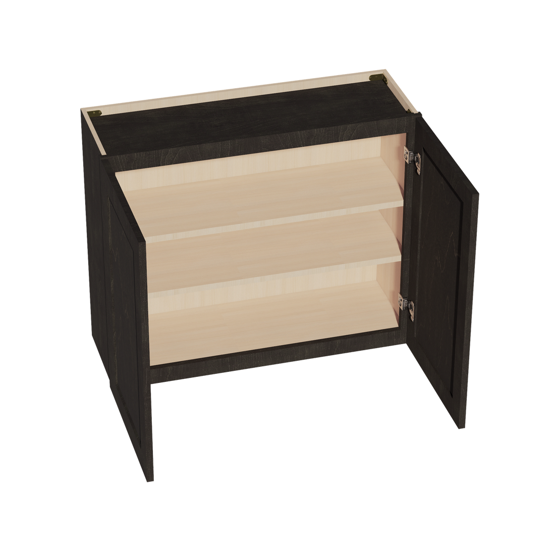 HG-W3630: Dark Gray Shaker 36"W x 30"H 2 Doors & 2 Shelves Standard Wall Cabinet
