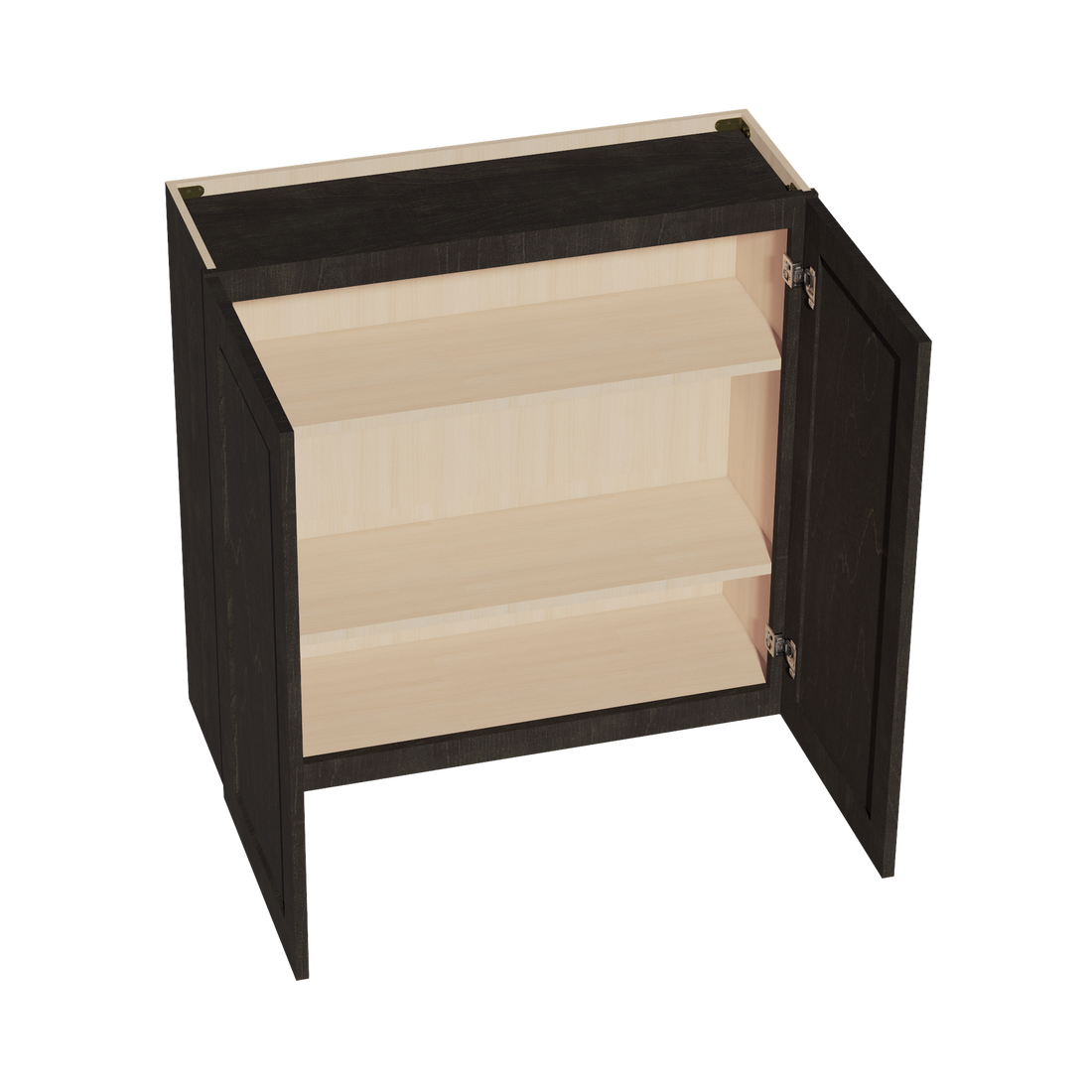 HG-W3636: Dark Gray Shaker 36"W x 36"H 2 Doors & 2 Shelves Standard Wall Cabinet