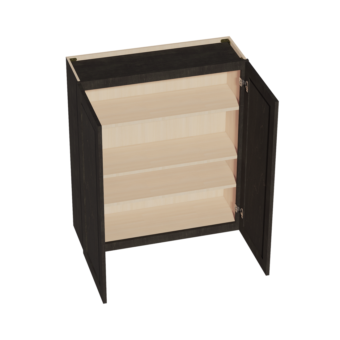 HG-W3642: Dark Gray Shaker 36"W x 42"H 2 Doors & 3 Shelves Standard Wall Cabinet