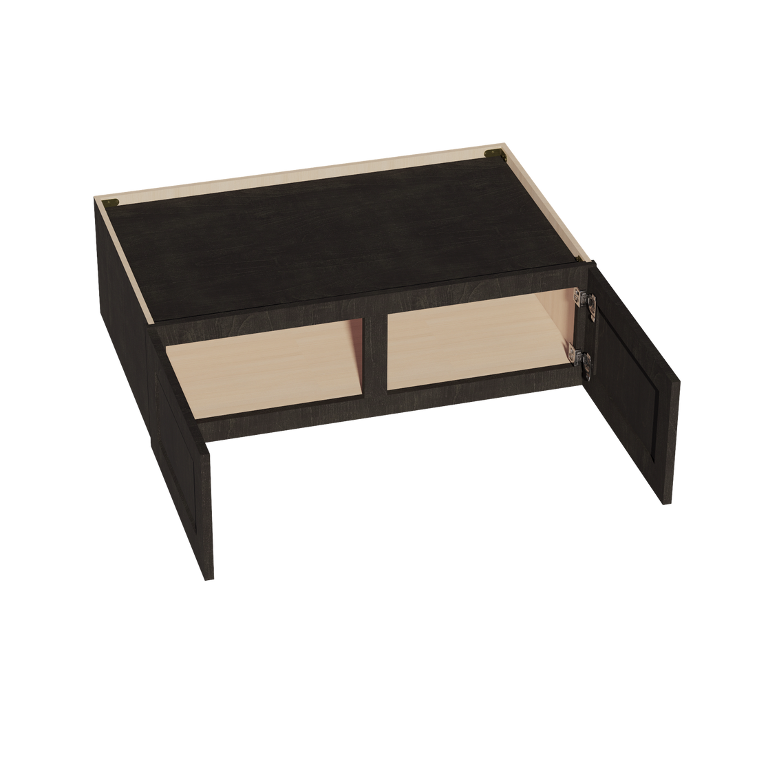 HG-W391224: Dark Gray Shaker 39"W x 12"H x 24"D 2 Doors Standard Bridge Wall Cabinet