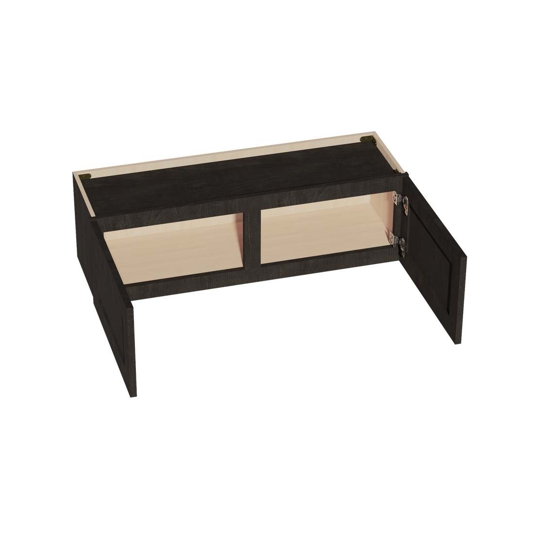 HG-W3912: Dark Gray Shaker 39"W x 12"H 2 Doors Standard Wall Bridge Cabinet