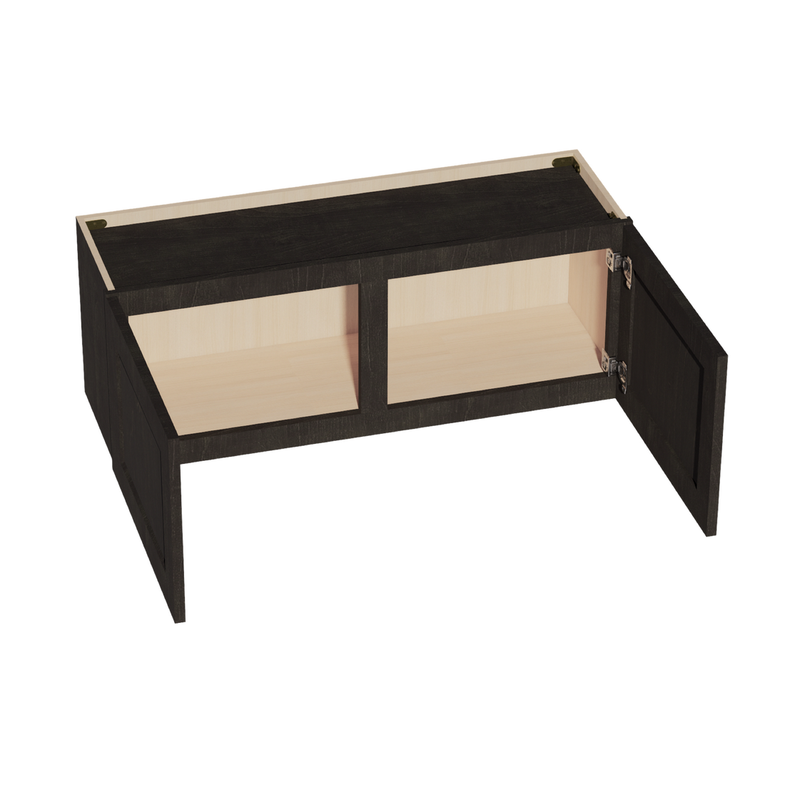 HG-W3915: Dark Gray Shaker 39"W x 15"H 2 Doors Standard Wall Bridge Cabinet