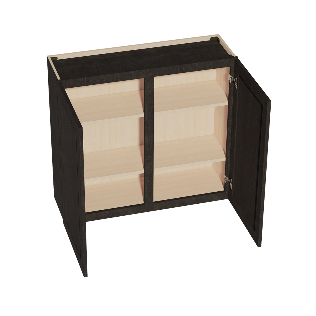 HG-W3936: Dark Gray Shaker 39"W x 36"H 2 Doors & 2 Shelves Standard Wall Cabinet