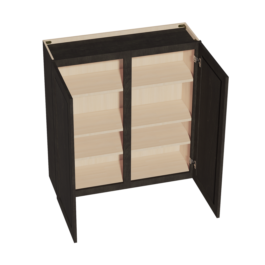 HG-W3942: Dark Gray Shaker 39"W x 42"H 2 Doors & 3 Shelves Standard Wall Cabinet