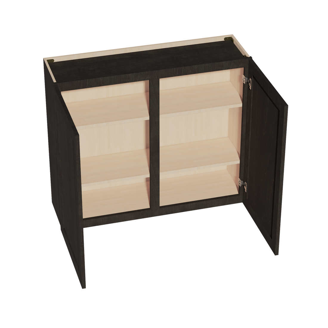 HG-W4236: Dark Gray Shaker 42"W x 36"H 2 Doors & 2 Shelves Standard Wall Cabinet