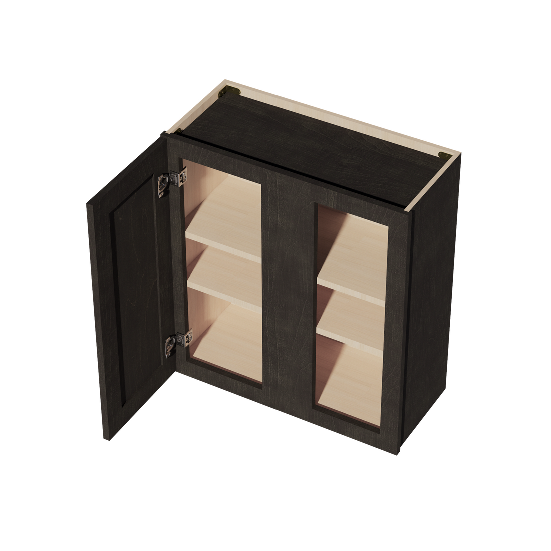 HG-WBC2730: Dark Gray Shaker 27"W x 30"H 1 Door & 2 Shelves Wall Blind Corner Cabinets