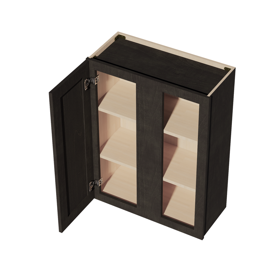 HG-WBC2736: Dark Gray Shaker 27"W x 36"H 1 Door & 2 Shelves Wall Blind Corner Cabinets