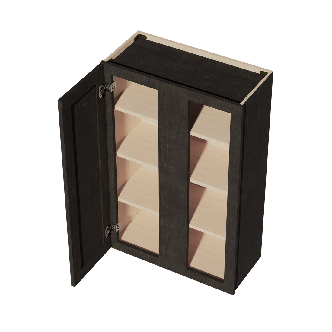 HG-WBC2742: Dark Gray Shaker 27"W x 42"H 1 Door & 2 Shelves Wall Blind Corner Cabinets