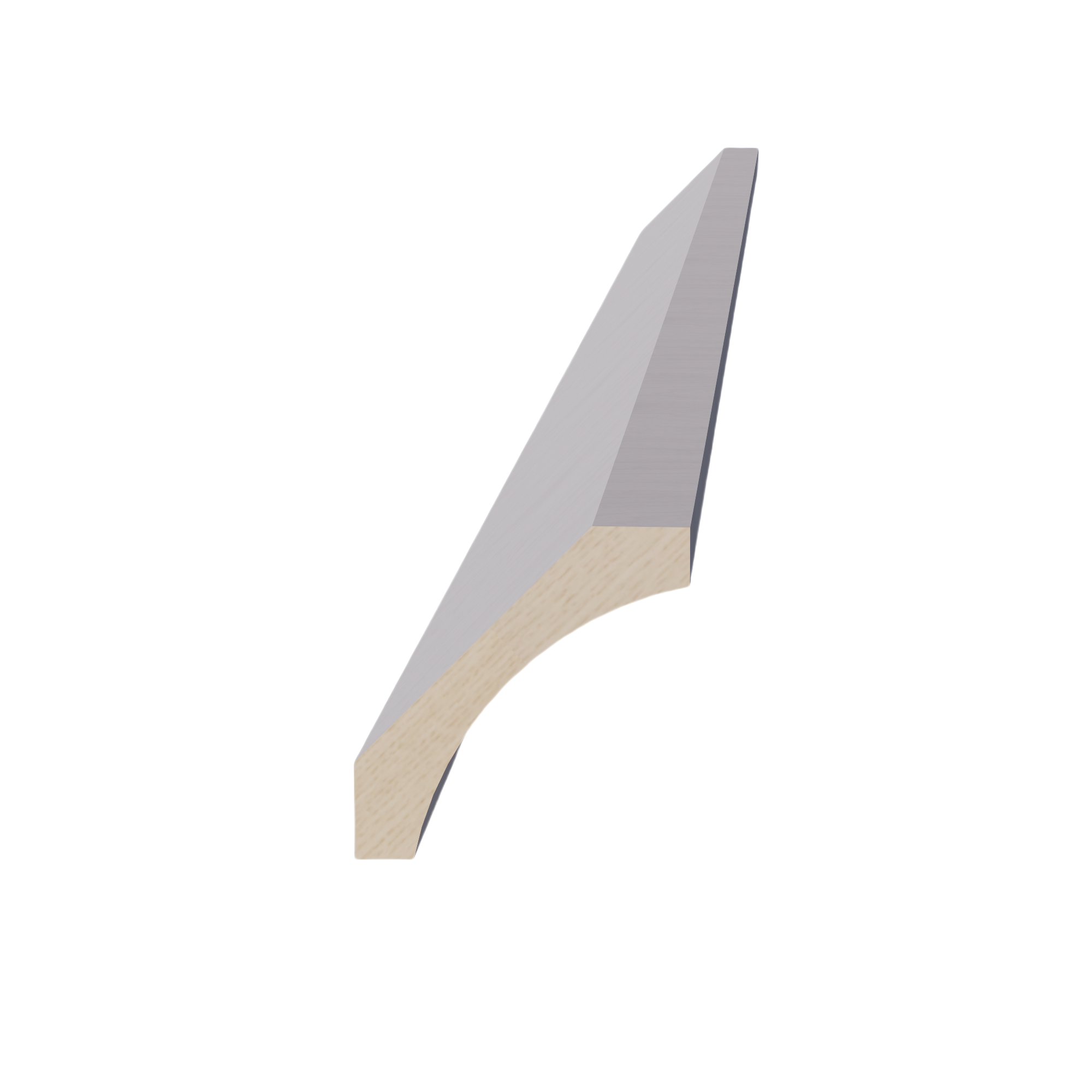 HLG-CM4: Light Gray Shaker 96"W x 2-1/2"H x 2-1/2"D Crown Molding