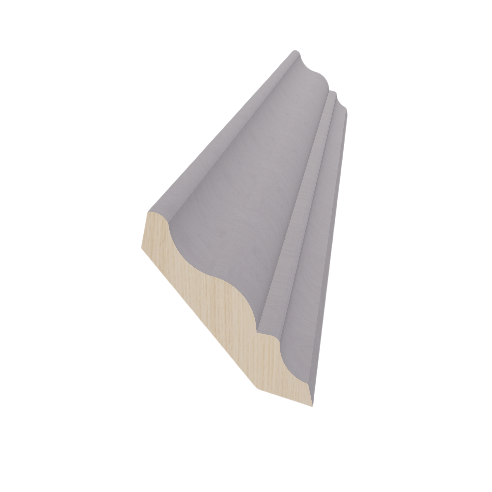 HLG-CM6: Light Gray Shaker 96"W x 3-1/2"H x 2-1/2"D Crown Molding