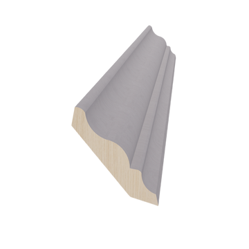 HLG-CM6: Light Gray Shaker 96"W x 3-1/2"H x 2-1/2"D Crown Molding