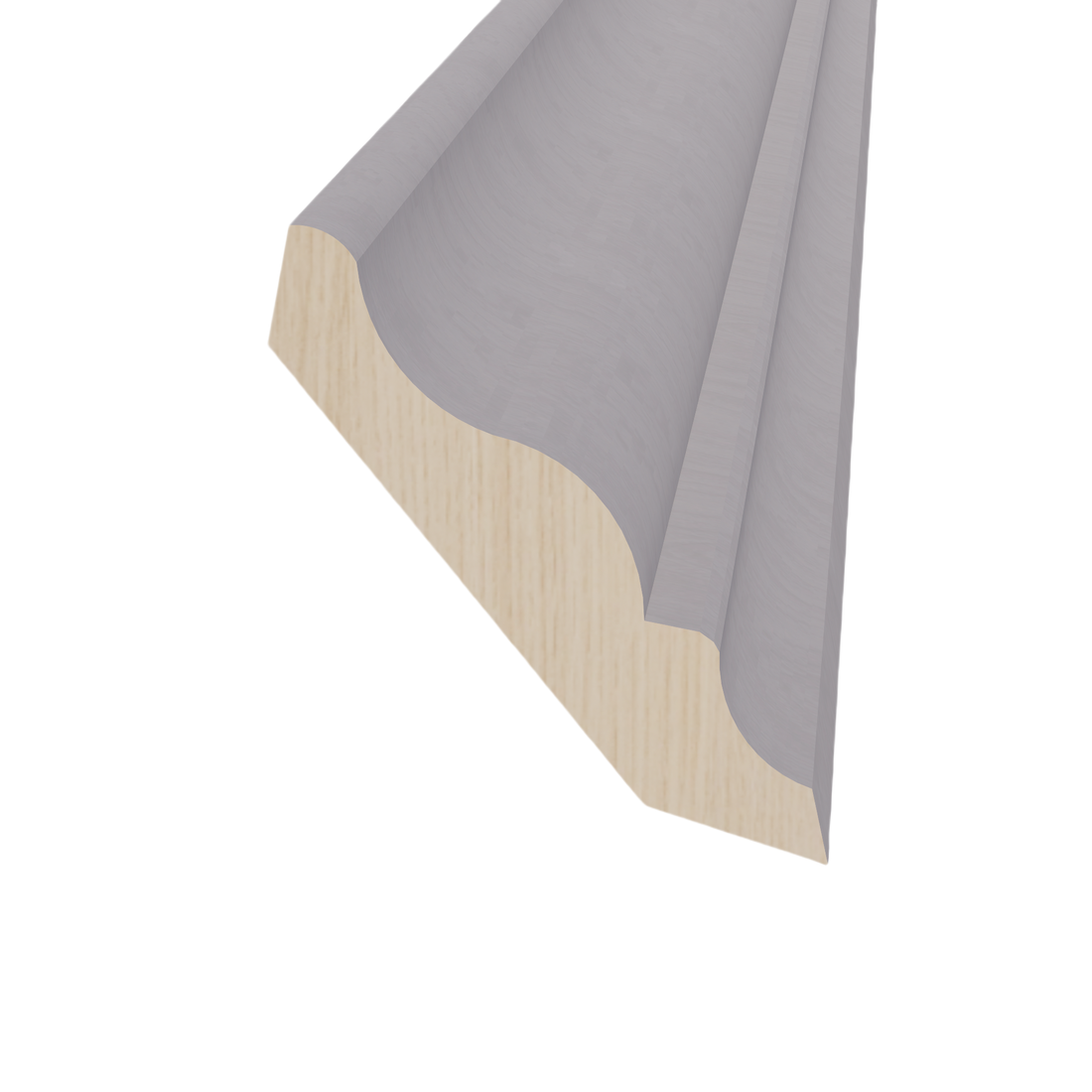 HLG-CM6: Light Gray Shaker 96"W x 3-1/2"H x 2-1/2"D Crown Molding