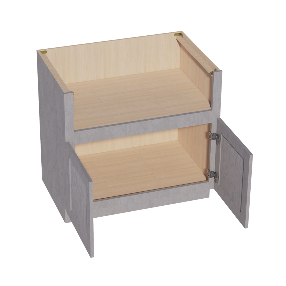 HLG-FS36: Light Gray Shaker 36" 2 Doors Farm House Sink Base Cabinets
