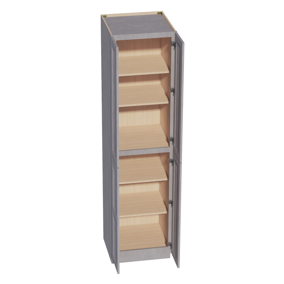 HLG-TP2496: Light Gray Shaker 24"W x 96"H x 24"D 4 Door & 6 Shelves Tall Shelf Pantry Cabinets