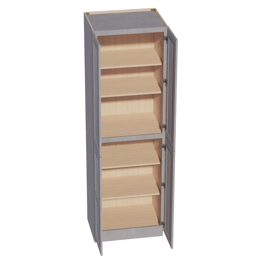 HLG-TP3096: Light Gray Shaker 30"W x 96"H x 24"D 2 Doors & 6 Shelves Tall Shelf Pantry Cabinets
