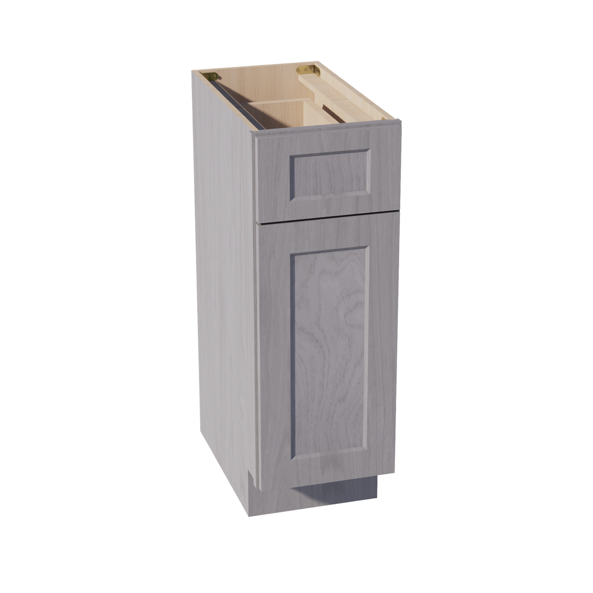 HLG-VB1221: Light Gray Shaker 12"W x 34-1/2"H x 21"D 1 Door & 1 Drawer Single Door Vanity Base Cabinets