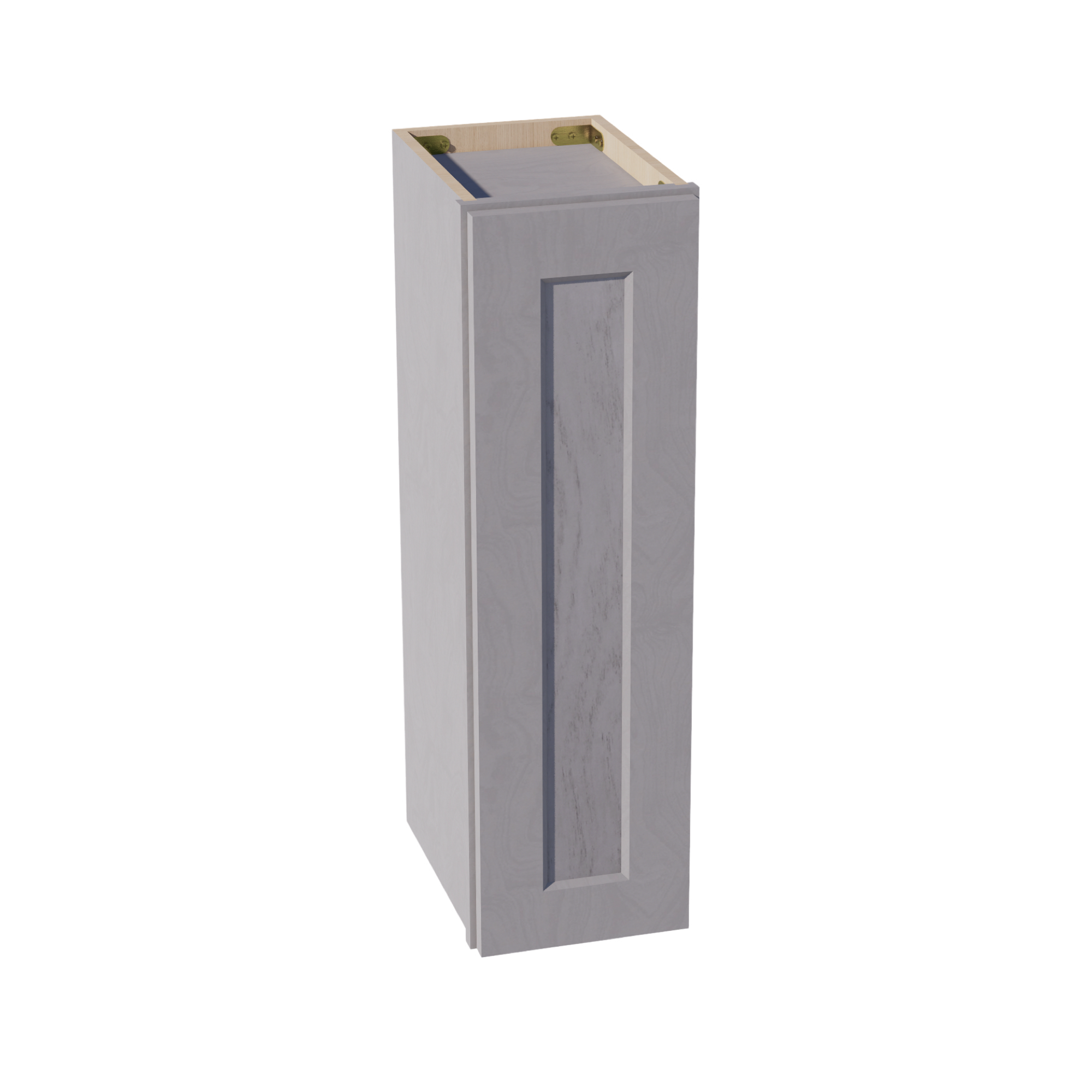 HLG-W0930: Light Gray Shaker 09"W x 30"H 1 Door & 2 Shelves Standard Wall Cabinet