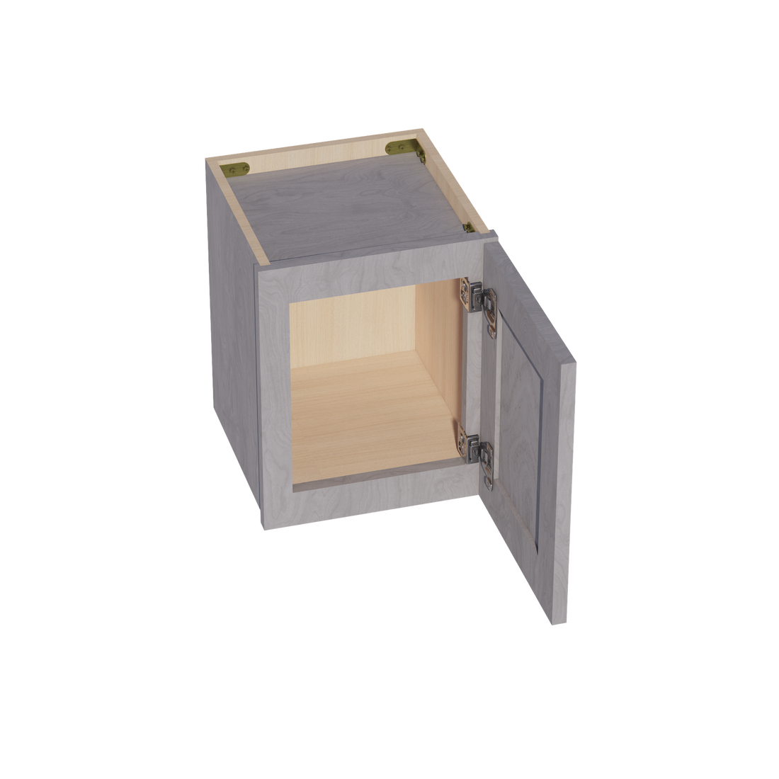 HLG-W1215: Light Gray Shaker 12"W x 15"H 1 Door Standard Wall Bridge Cabinet