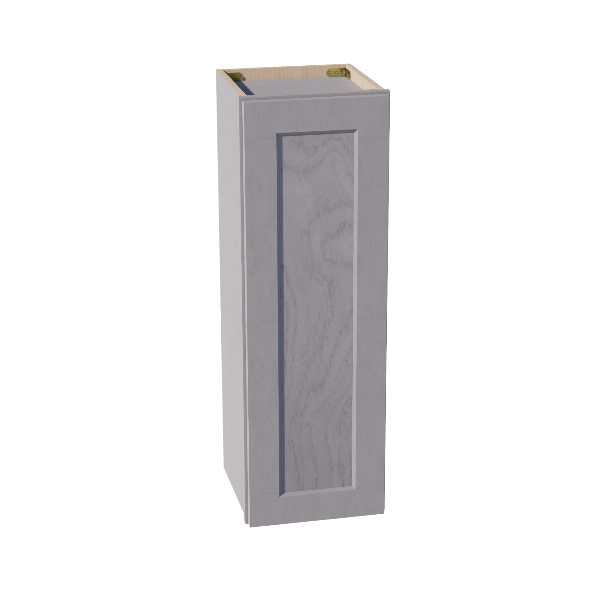 HLG-W1236: Light Gray Shaker 12"W x 36"H 1 Door & 2 Shelves Standard Wall Cabinet