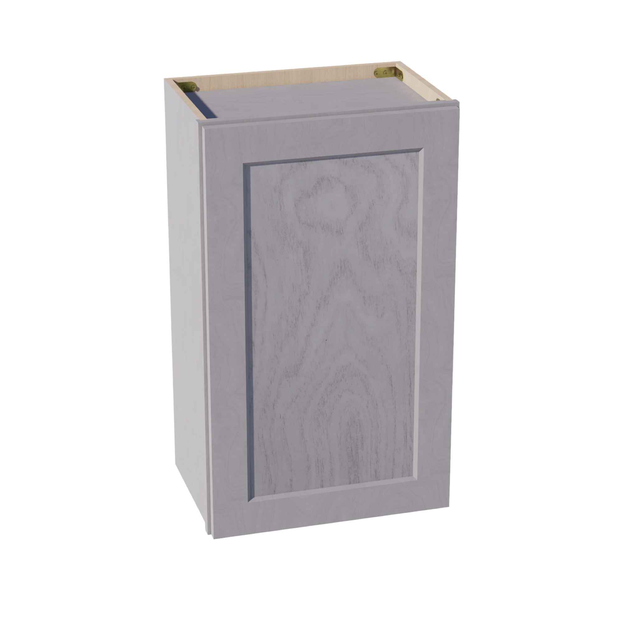 HLG-W1830: Light Gray Shaker 18"W x 30"H 1 Door & 2 Shelves Standard Wall Cabinet