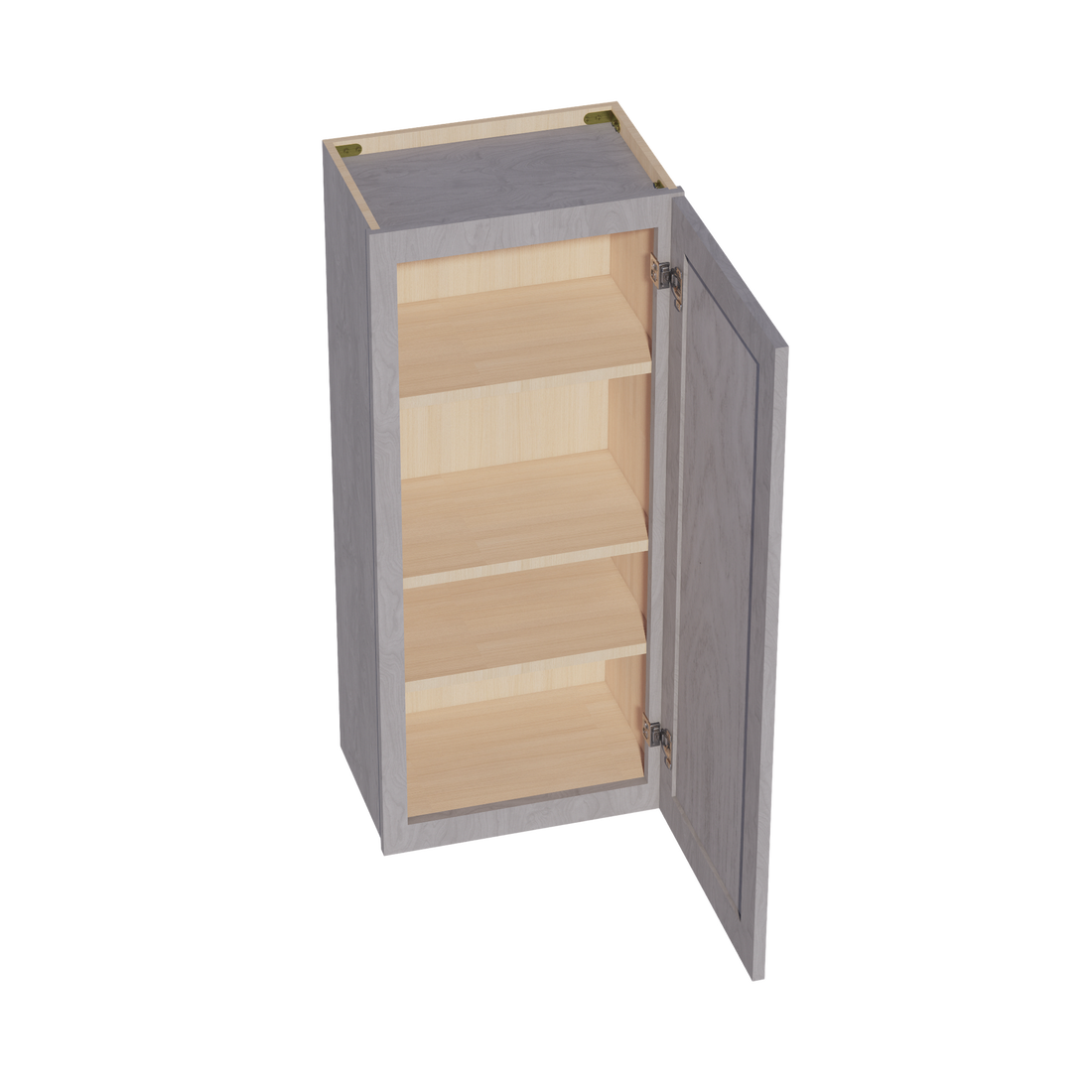 HLG-W1842: Light Gray Shaker 18"W x 42"H 1 Door & 3 Shelves Standard Wall Cabinet
