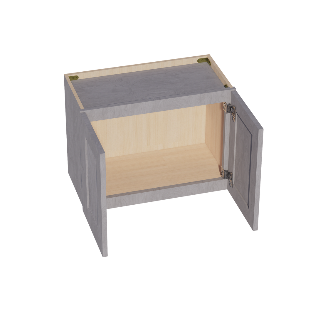 HLG-W2418: Light Gray Shaker 24"W x 18"H 2 Doors Standard Wall Bridge Cabinet